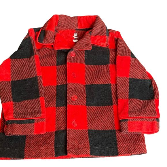 Baby Gap Pajamas 18-24 Months Set PJ Top Bottom Buffalo Plaid 2 pc Flannel Red - Picture 3 of 16